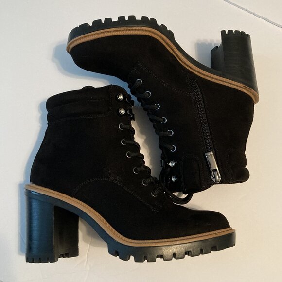 JLO Jennifer Lopez Georga Black Ankle Boots Women sz 6M Rhinestones Side Zippers - Picture 4 of 9